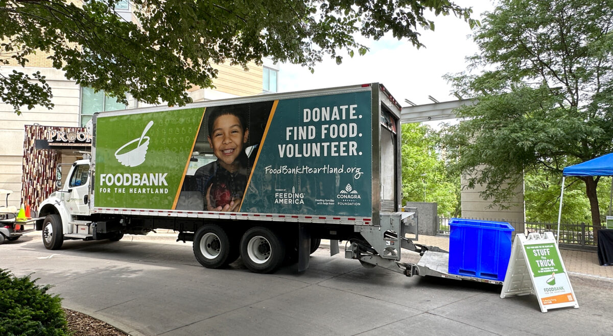Photo of Food Bank for the Heartland straight truck at Midtown Crossing's Street Food Tour