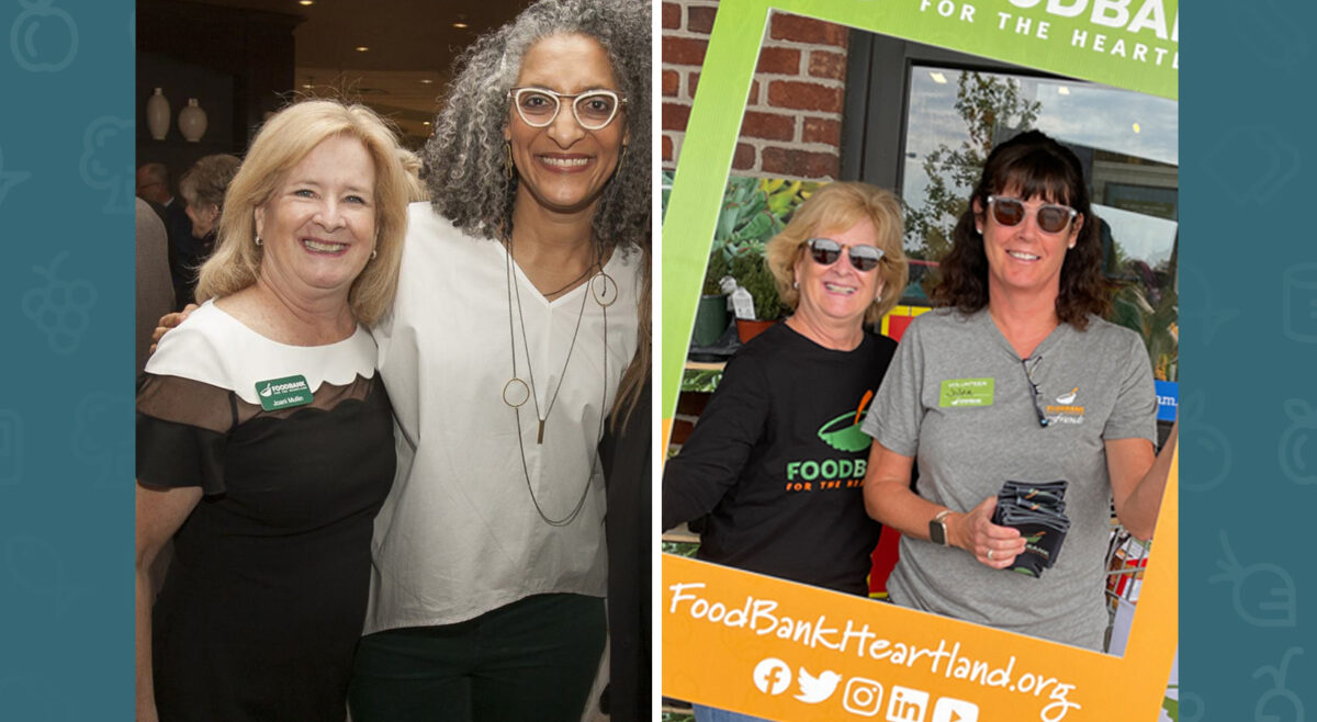 40 Faces of 40 Years Joani Mullin standing with Celebrity Chef Carla Hall and a Foodies member