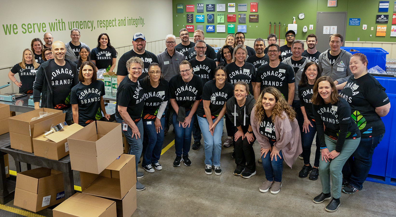 Photo of Conagra Brands volunteers at Food Bank for the Heartland