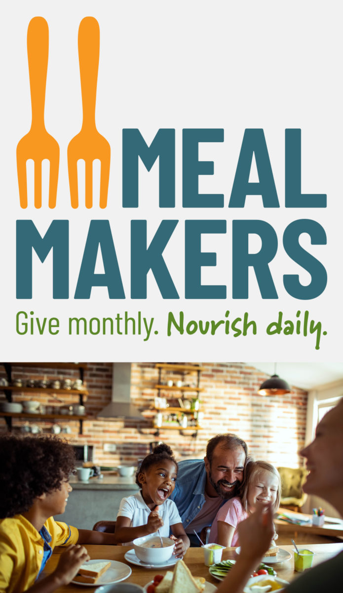 Meal Makers - Give Monthly. Nourish Daily. Photo for family around table